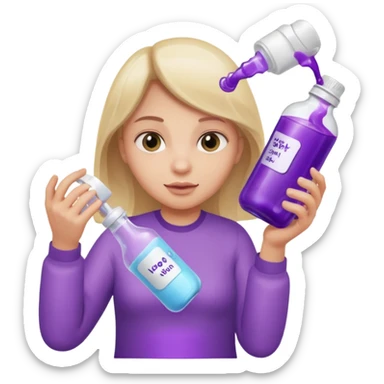 baby bottle with purple liquid and week sticker