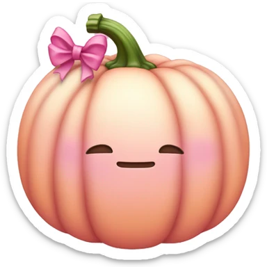 Light pink soft  Pumpkin with a pink bow sticker