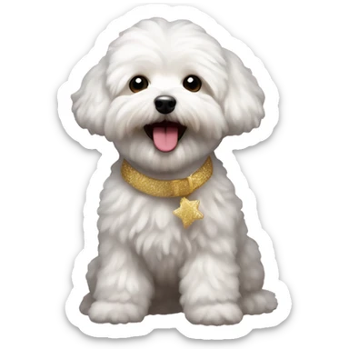 Happy new year mood maltipoo sticker