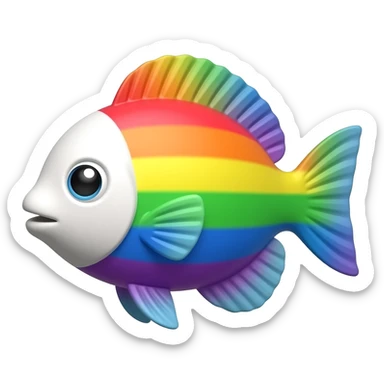 Hyperrealistic rainbow fish, isolated 3d rendering. No emoji icons no emoji faces  sticker
