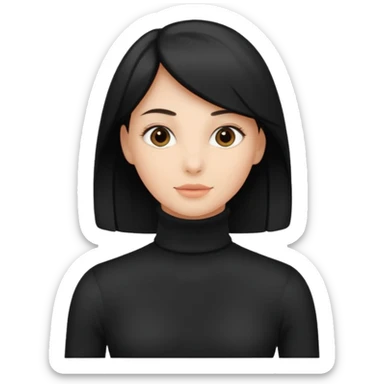 generate an ios genmoji of a black turtleneck sticker