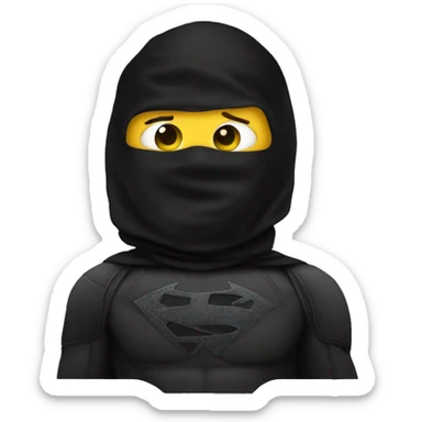 superhero with 3-hole balaclava, everything black sticker