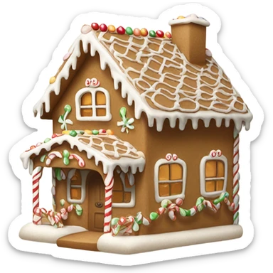 Beige gingerbread house sticker