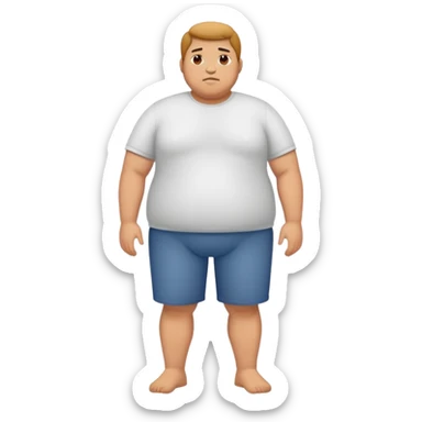 full body overweight male figure standing sticker