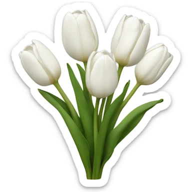 White tulips sticker