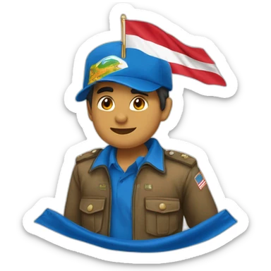 ASME un emoji de una persona sosteniendo la bandera de Nicaragua  sticker