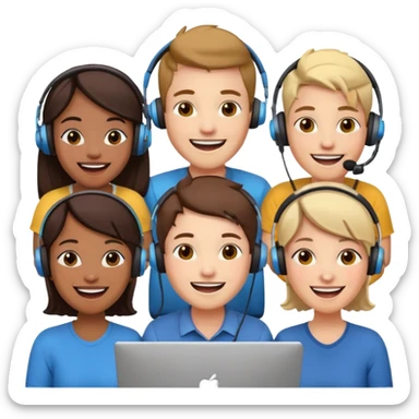 Personas reunidas charlando entre amigos en videoconferencia sticker