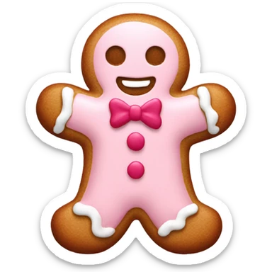 Light Pink gingerbread man  sticker