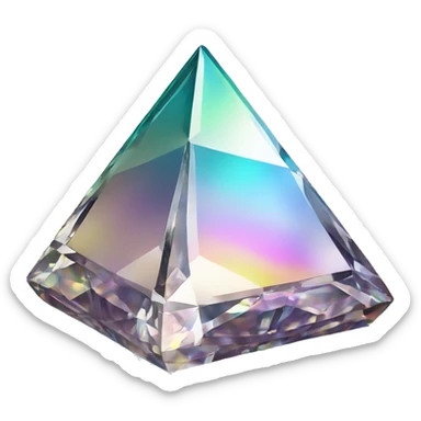 Pyramid-shaped 56-carat iridescent diamond crystal sticker