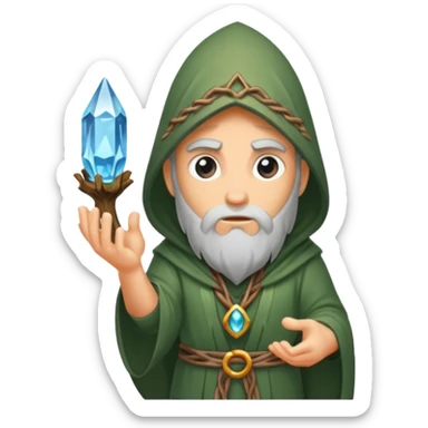 druid character looking through crystal suspiciously sticker