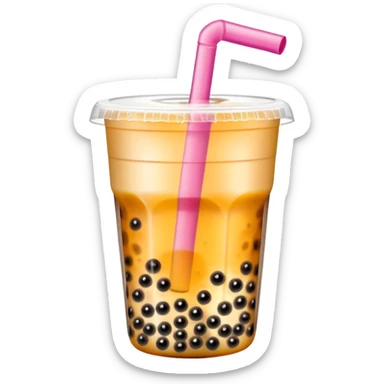 Bubble Tea with fruit tea sticker