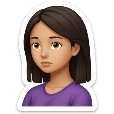 Girl Critical Thinking, side view. sticker