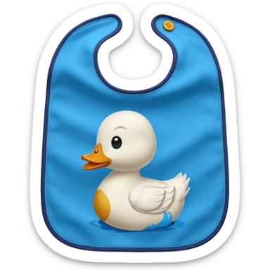 Blue bib with duck print sticker