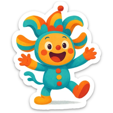 labobo character, playful and imaginative, colorful, whimsical style, joyful expression sticker