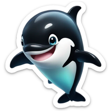 cute orca blowing a kiss sticker
