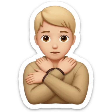 Crossing arms over neck  sticker