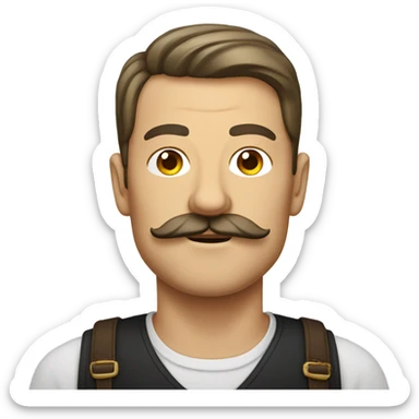 german guy with square mustchar sticker