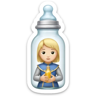 Justeun biberon avec Jeanne d’arc dedans  sticker