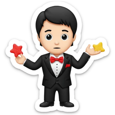 Sour patch kid candy wearing a tuxedo  sticker