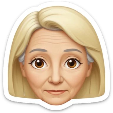 Rea emoji bionda di 70 anni occhi castani sopracciglia nere sticker