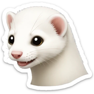 White ferret  sticker