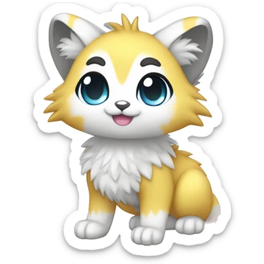  High quality detailed Cute Cool Kawaii stylish Pretty Chibi Fur-Sona Shiny Colorful Sparkly Fakemon Full Body sticker