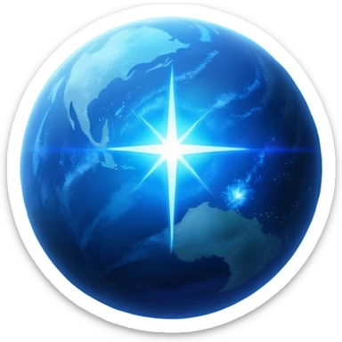 The image is a sci-fi poster with glowing blue text that reads “STAR BLAST.” A bright blue planet or star glows at the bottom, giving the design a futuristic, space-themed look. dont foget the text  sticker
