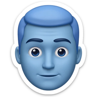 emoji of a racially ambiguous man, who looks serious. no skin color please. use a color. sticker