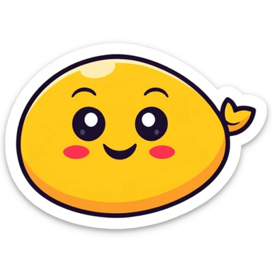 Adorable derpy emoji with googly eyes looking in different directions and a silly grin sticker