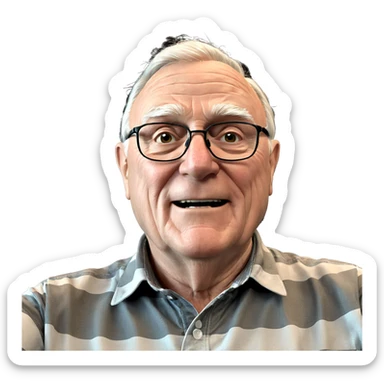 old man in striped shirt sticker