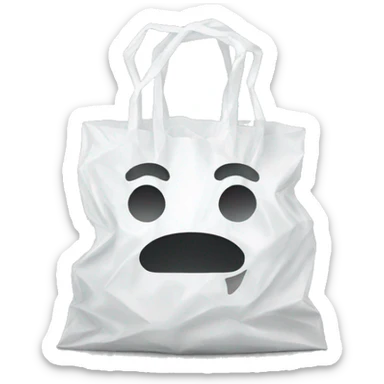 Plastic bag with handles sticker