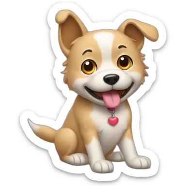 Chien qui joue sur a la console sticker
