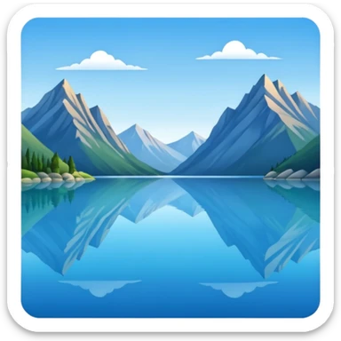 lake between mountains sticker