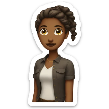 Sassy Brown girl side eyeing  sticker