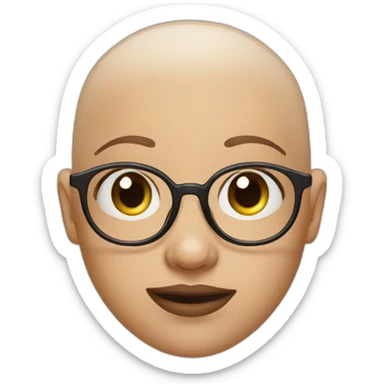 Bald gir with round glasses sticker