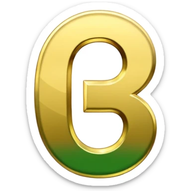 number four  in golden and green shadows sticker
