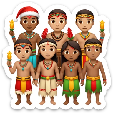 tribals in tribal colors fstival time sticker