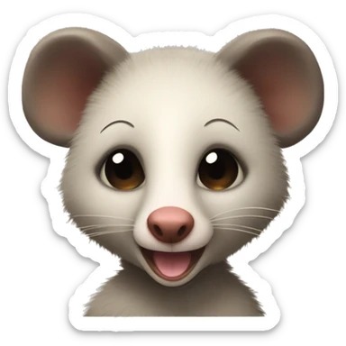 possum with a bear sticker