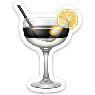 black white cocktail sticker