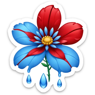 light lys  blue flower spilling wblood sticker
