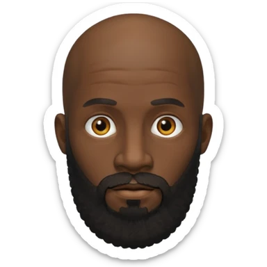afro longue barbe tete chauve sticker