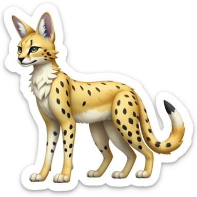 Epic Edgy Colorful ethereal Sergal-Serval-Vernid full body sticker