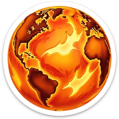 Planet Earth core and crust sticker