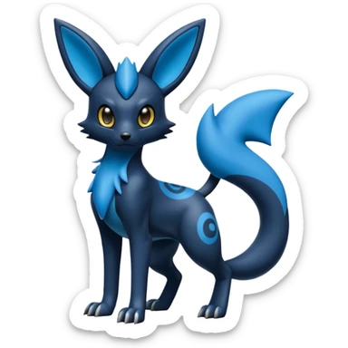 Lucario-Umbreon-Fakémon-hybrid-creature (full body)  sticker