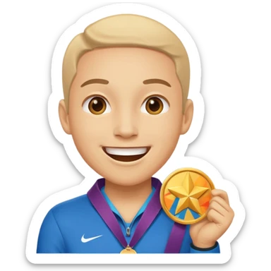 Person Winning a medal SUPER happy sticker