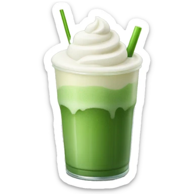 Iced matcha latte with foam sticker