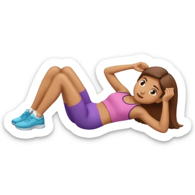 girl doing crunches sticker