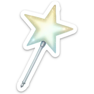 Silver magic sparks coming out of a magic wand sticker