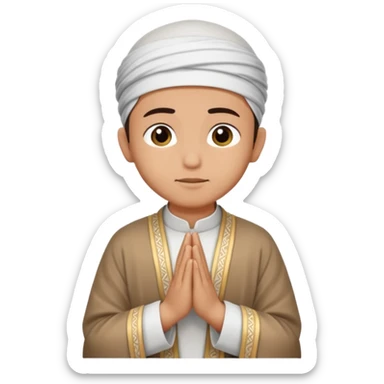 Make a person praying in Islam religion make it face 90° to the left sticker