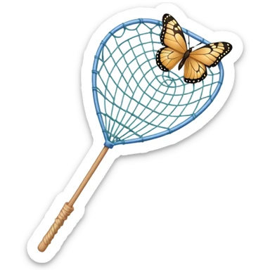 a net on a stick, for catching butterflies sticker